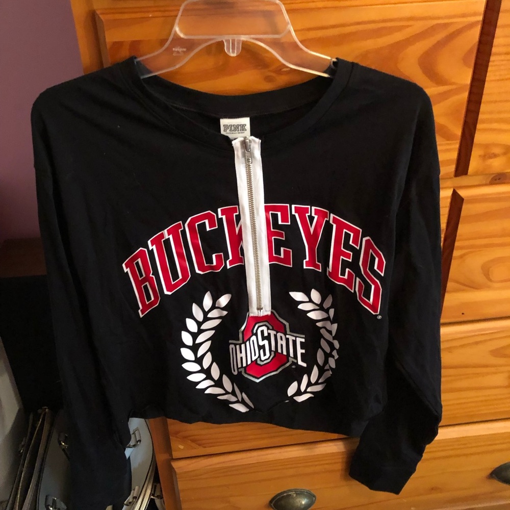 vs pink ohio state zip up top
